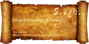 Sterbinszky Éva névjegykártya